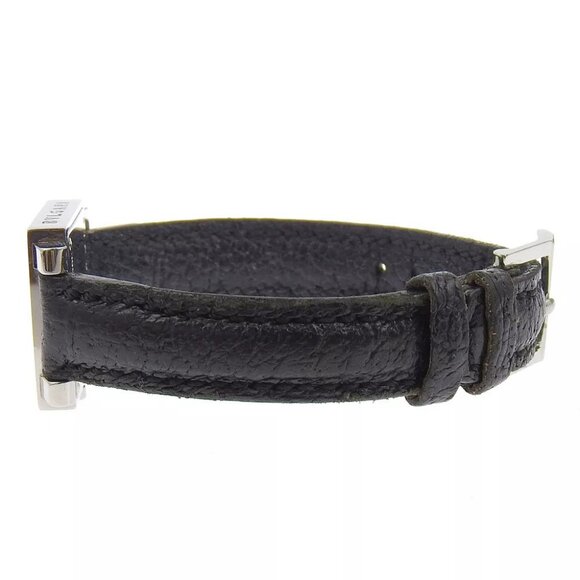 BVLGARI Quadrat Watches SQ22SL blackDial Stainless Steel/Embossed Leather ... - Picture 7 of 9